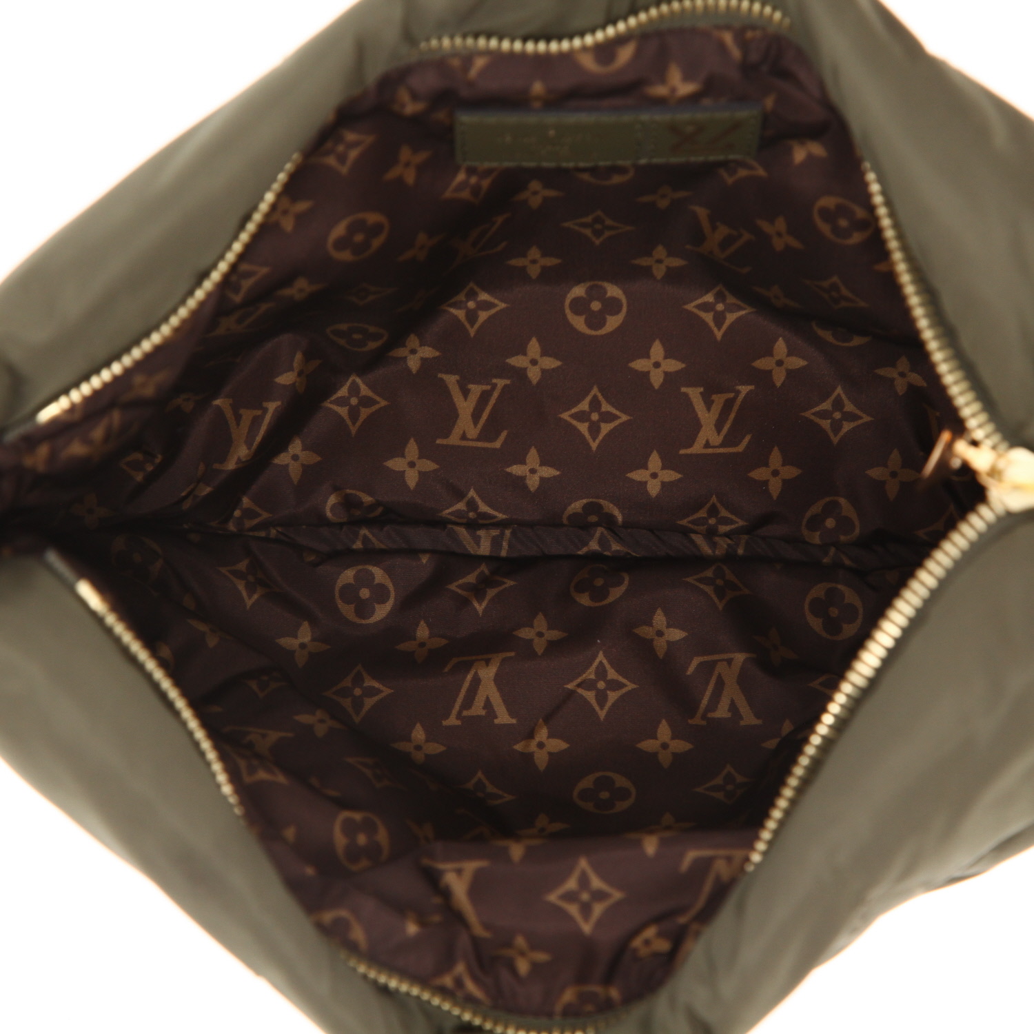 Borsa a tracolla Louis Vuitton  Multi-Pochette in tela verde kaki e beige e tela monogram cerata marrone - Detail D3