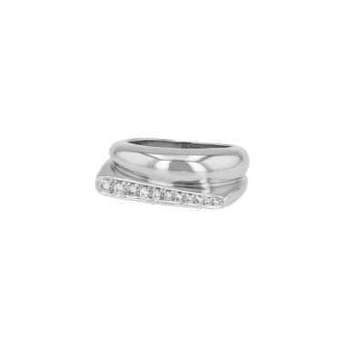 Anello Fred Success modello piccolo in oro bianco e diamanti