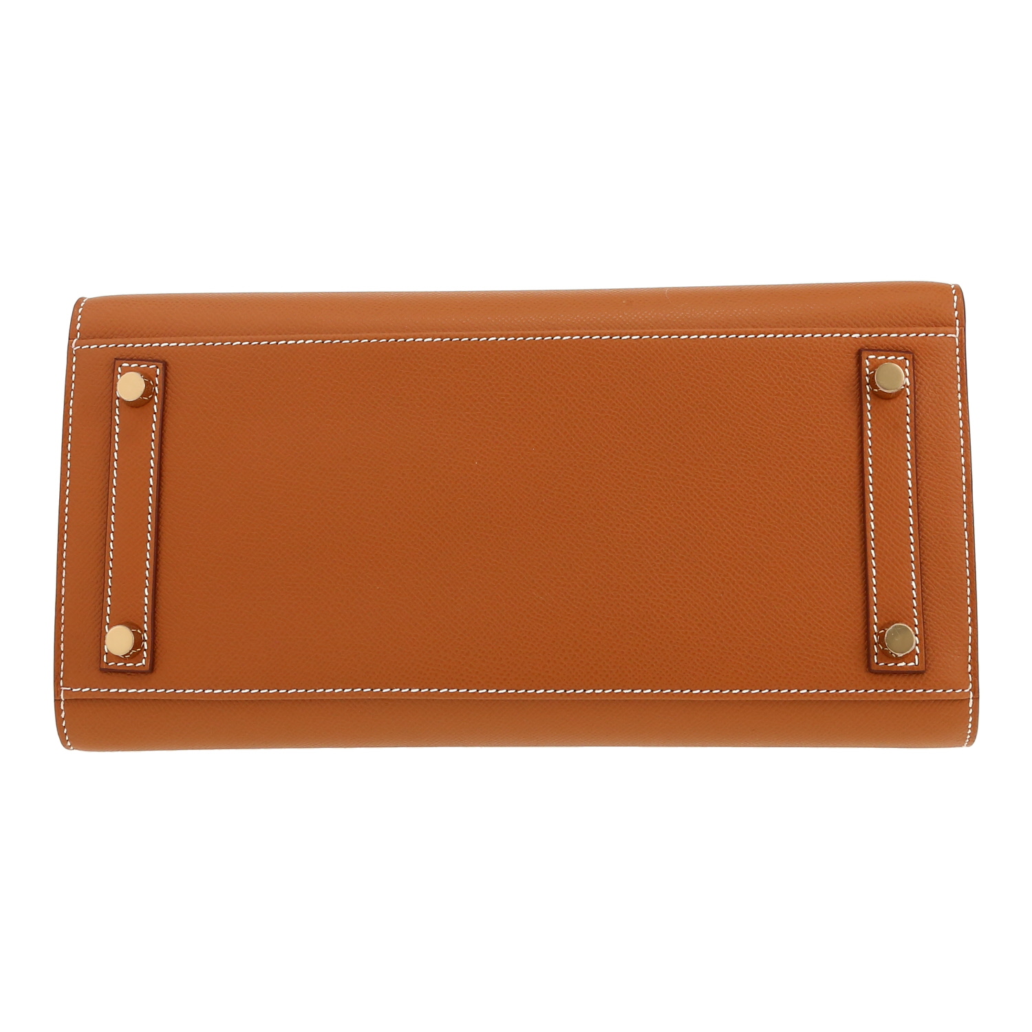 Bolso de mano Hermès  Birkin 30 cm en cuero epsom color oro - Detail D1