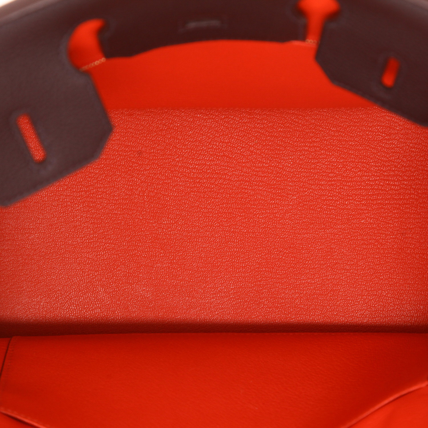 Hermès  Birkin 30 cm handbag  in Rouge Sellier and red Vif togo leather - Detail D3