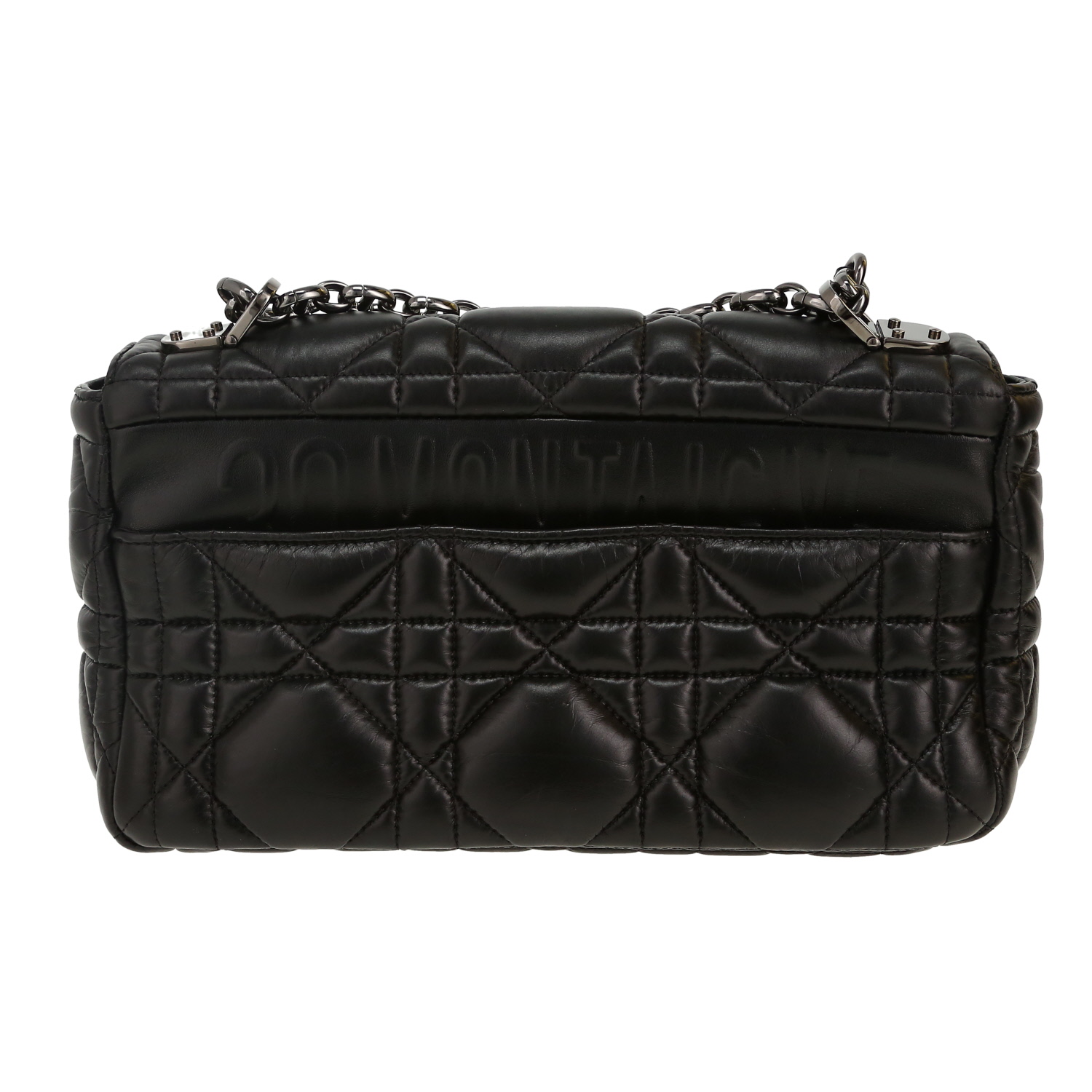 Borsa a tracolla Dior  Caro modello medio  in pelle cannage nera - Detail D4