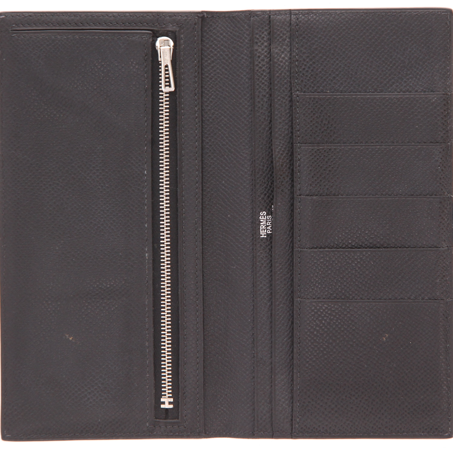 Portafogli Hermès Bearn in pelle Epsom nera - Detail D3