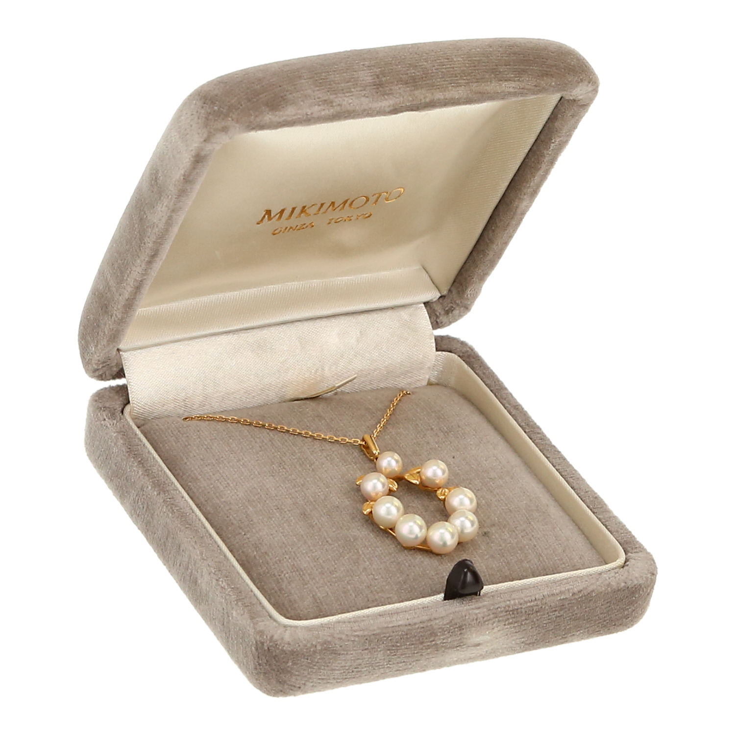 Ciondolo Mikimoto  in oro giallo e perle coltivate Akoya - Detail D2