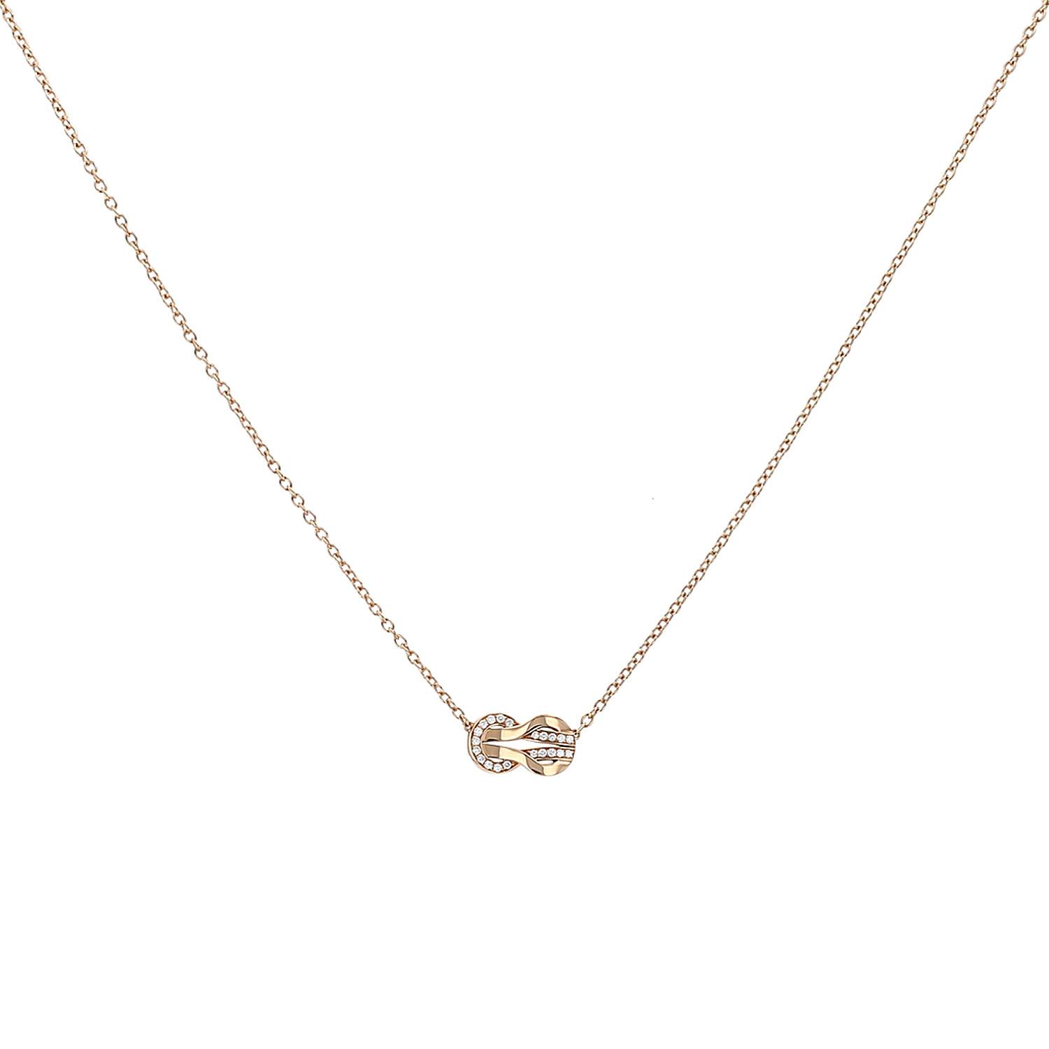Fred Chance Infinie medium model necklace in pink gold and diamonds