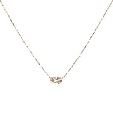 Collar Fred Chance Infinie modelo mediano de oro rosa y diamantes