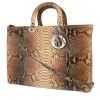 Borsa Dior  Lady Dior in pitone marrone e beige - 00pp thumbnail