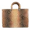 Dior  Lady Dior handbag  in brown and beige python - Detail D4 thumbnail