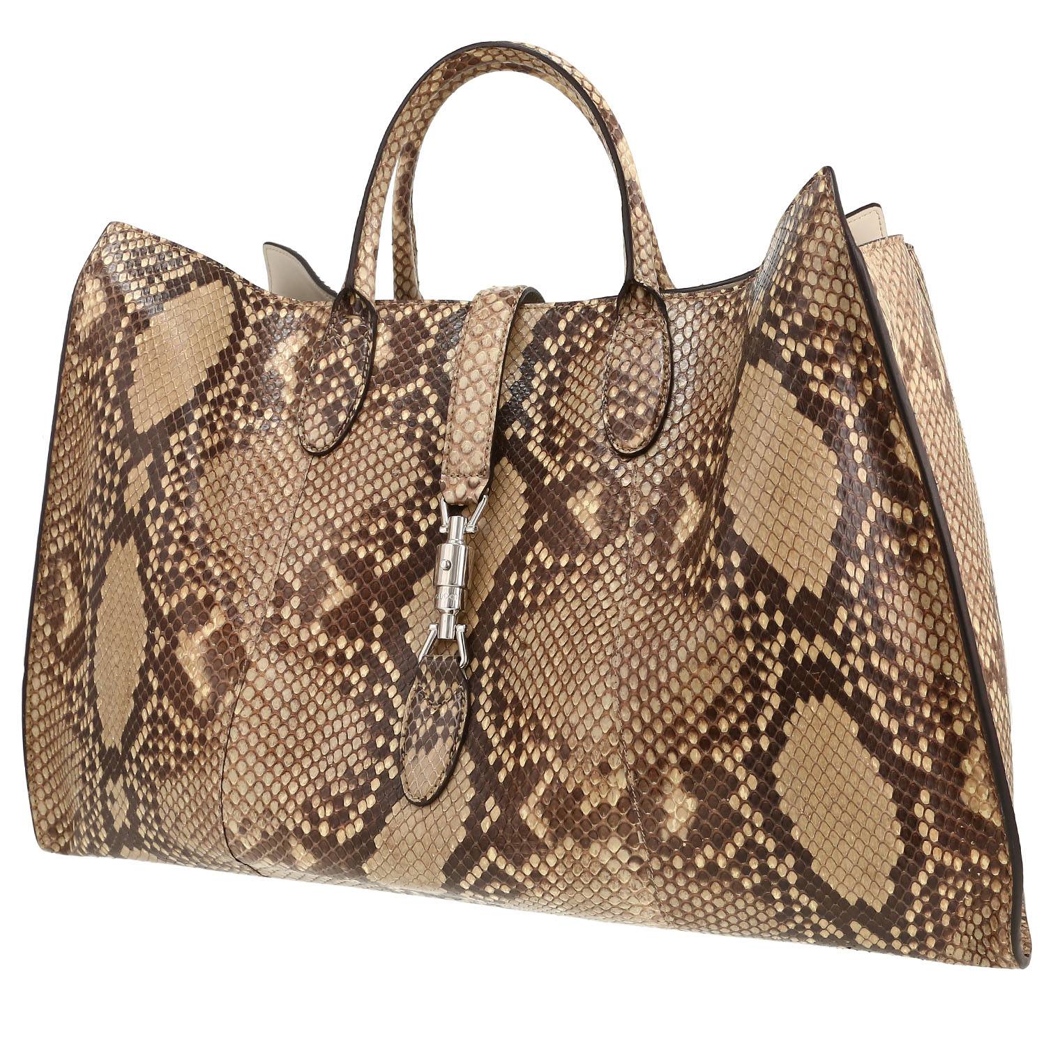 Gucci Jackie shopping bag in beige python