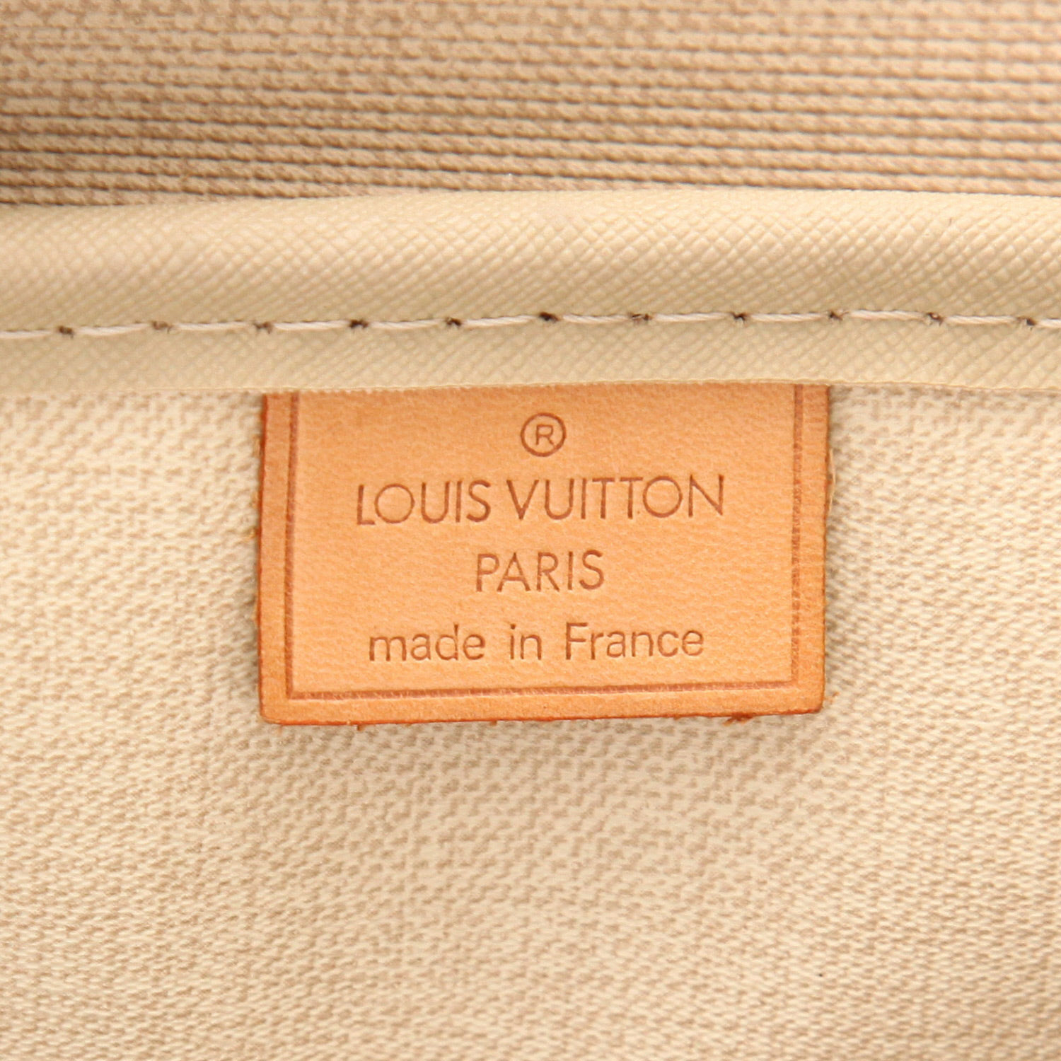Borsa Louis Vuitton  Deauville in tela monogram marrone e pelle naturale - Detail D3