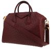 Bolso de mano Givenchy  Antigona modelo mediano  en avestruz color burdeos - 00pp thumbnail