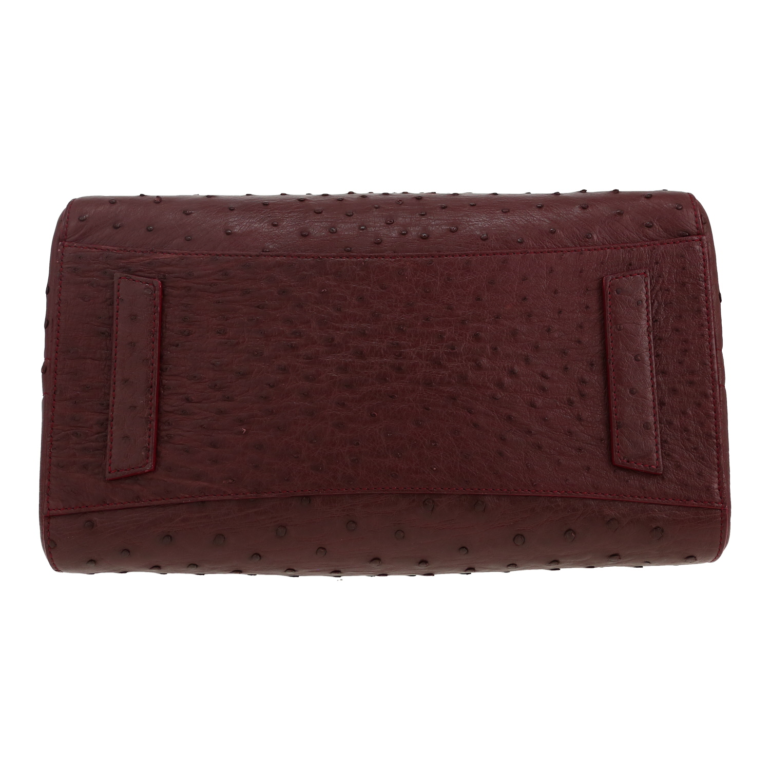 Bolso de mano Givenchy  Antigona modelo mediano  en avestruz color burdeos - Detail D1