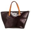 Bolso de mano Louis Vuitton  Bellevue modelo pequeño  en charol Monogram color burdeos y cuero natural - Detail D4 thumbnail