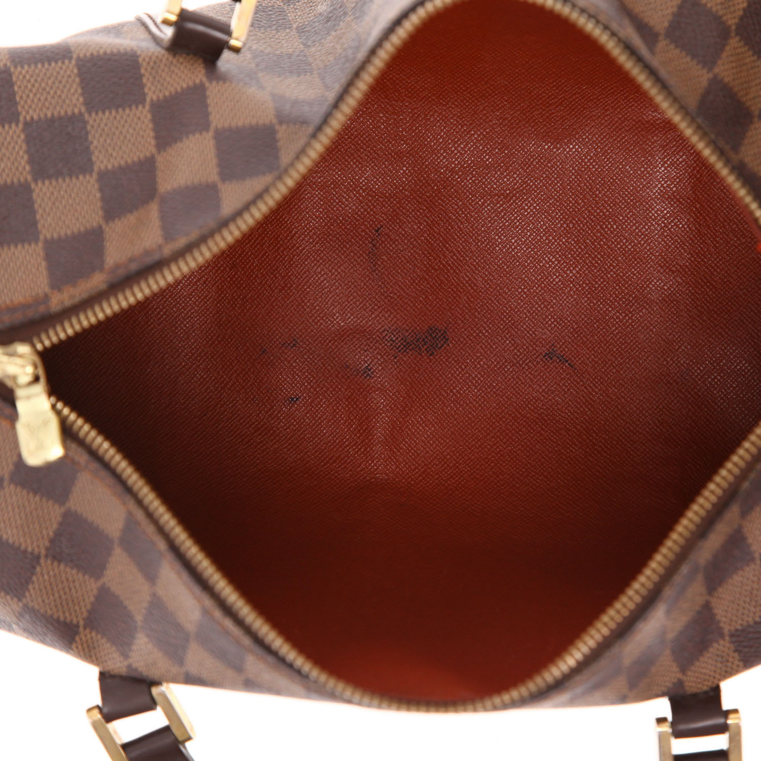 Borsa Louis Vuitton  Papillon in tela a scacchi ebana e pelle marrone - Detail D3