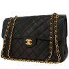 Bolso de mano Chanel  Timeless Double Flap en cuero acolchado negro - 00pp thumbnail