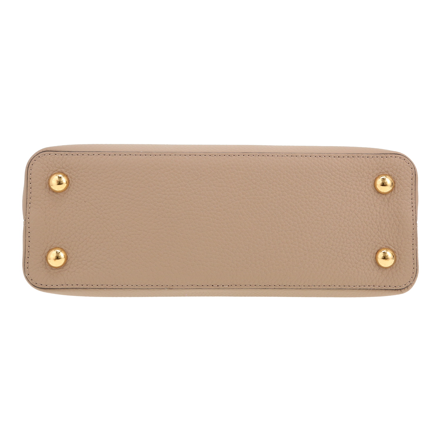 Bolso de mano Louis Vuitton  Capucines modelo mediano  en cuero granulado beige - Detail D1