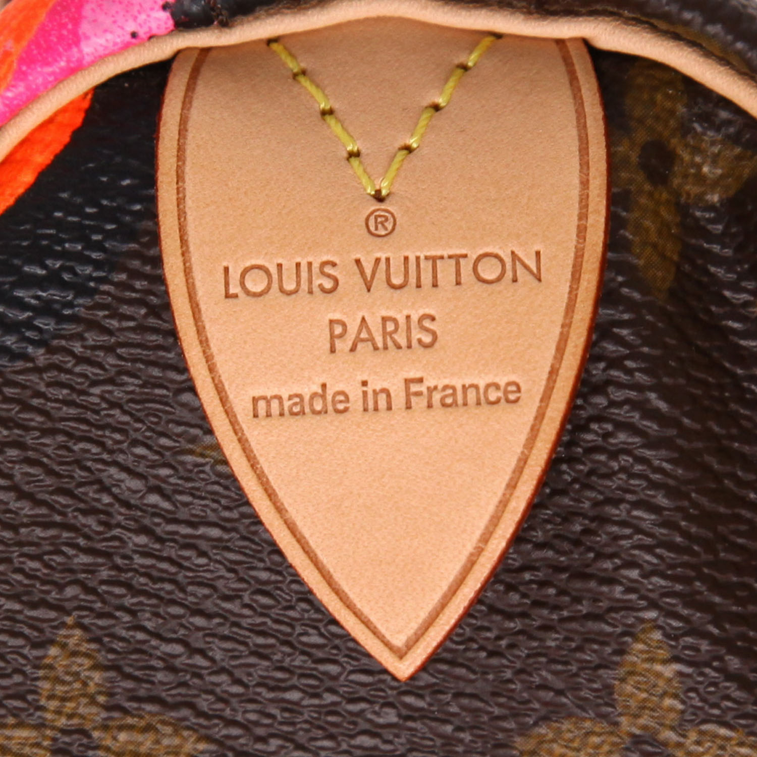Louis Vuitton X Stephen Sprouse Speedy 30 handbag  in brown monogram canvas  and natural leather - Detail D2