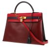 Bolso de mano Hermès  Kelly 32 cm en cuero box rojo azul marino y color burdeos - 00pp thumbnail