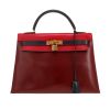 Bolso de mano Hermès  Kelly 32 cm en cuero box rojo azul marino y color burdeos - 360 thumbnail