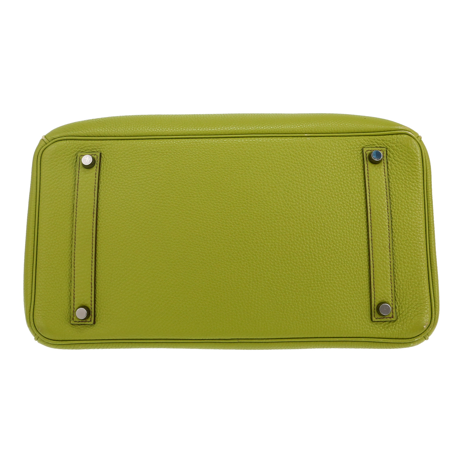 Bolso de mano Hermès  Birkin 35 cm en cuero togo verde anís - Detail D1