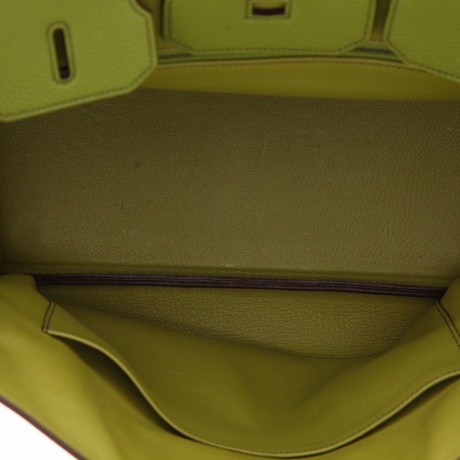 Bolso de mano Hermès  Birkin 35 cm en cuero togo verde anís - Detail D3