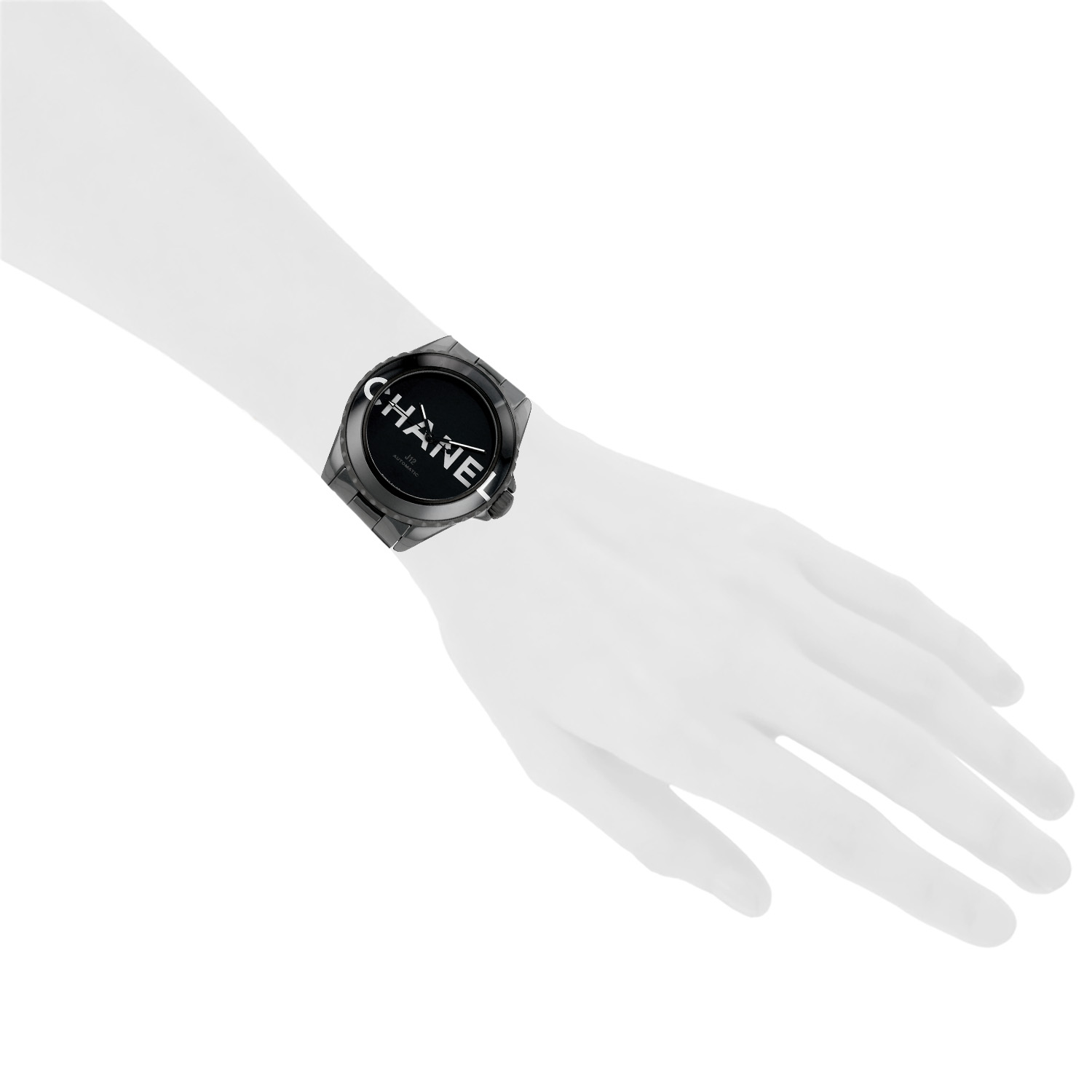 Montre Chanel J12 en céramique noire et acier Ref: Chanel - H7418  Vers 2020 Wanted de Chanel Limited Edition - Detail D1