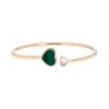 Bracciale semirigido Chopard Happy Hearts in oro rosa, diamante e malachite - 00pp thumbnail