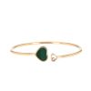 Bracciale semirigido Chopard Happy Hearts in oro rosa, diamante e malachite - 360 thumbnail