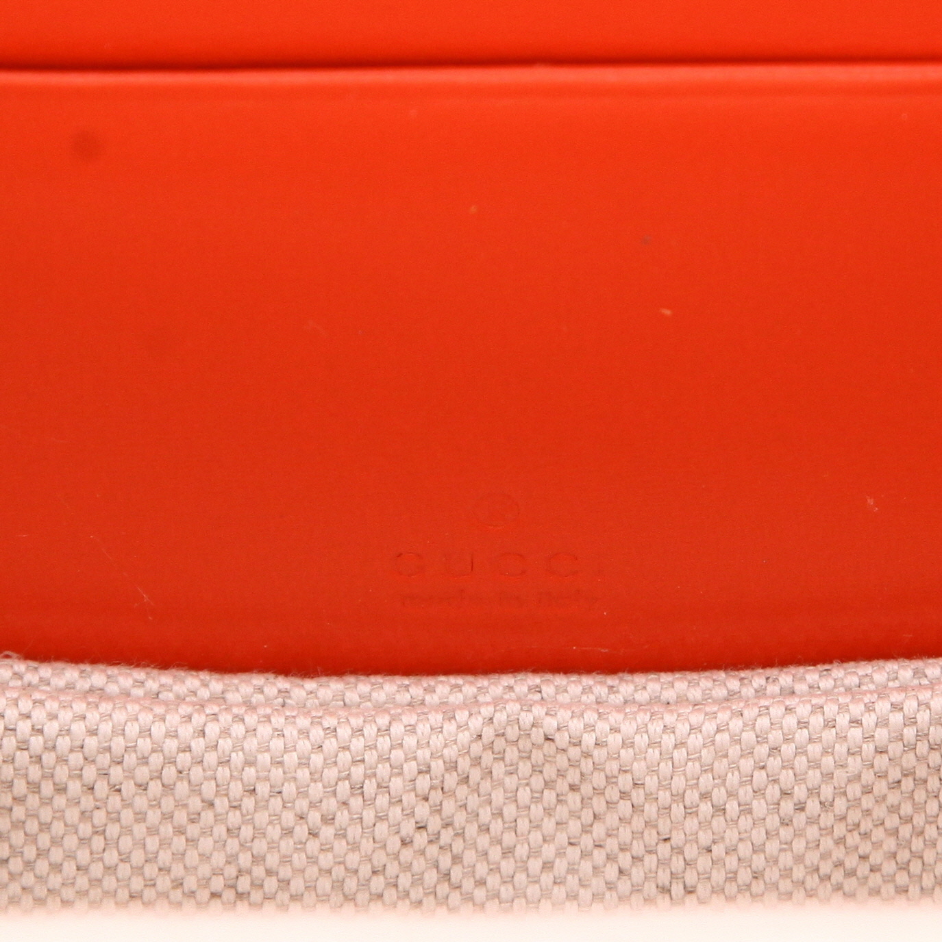 Sac bandoulière Gucci  Bamboo mini  en cuir lisse orange et bambou - Detail D2