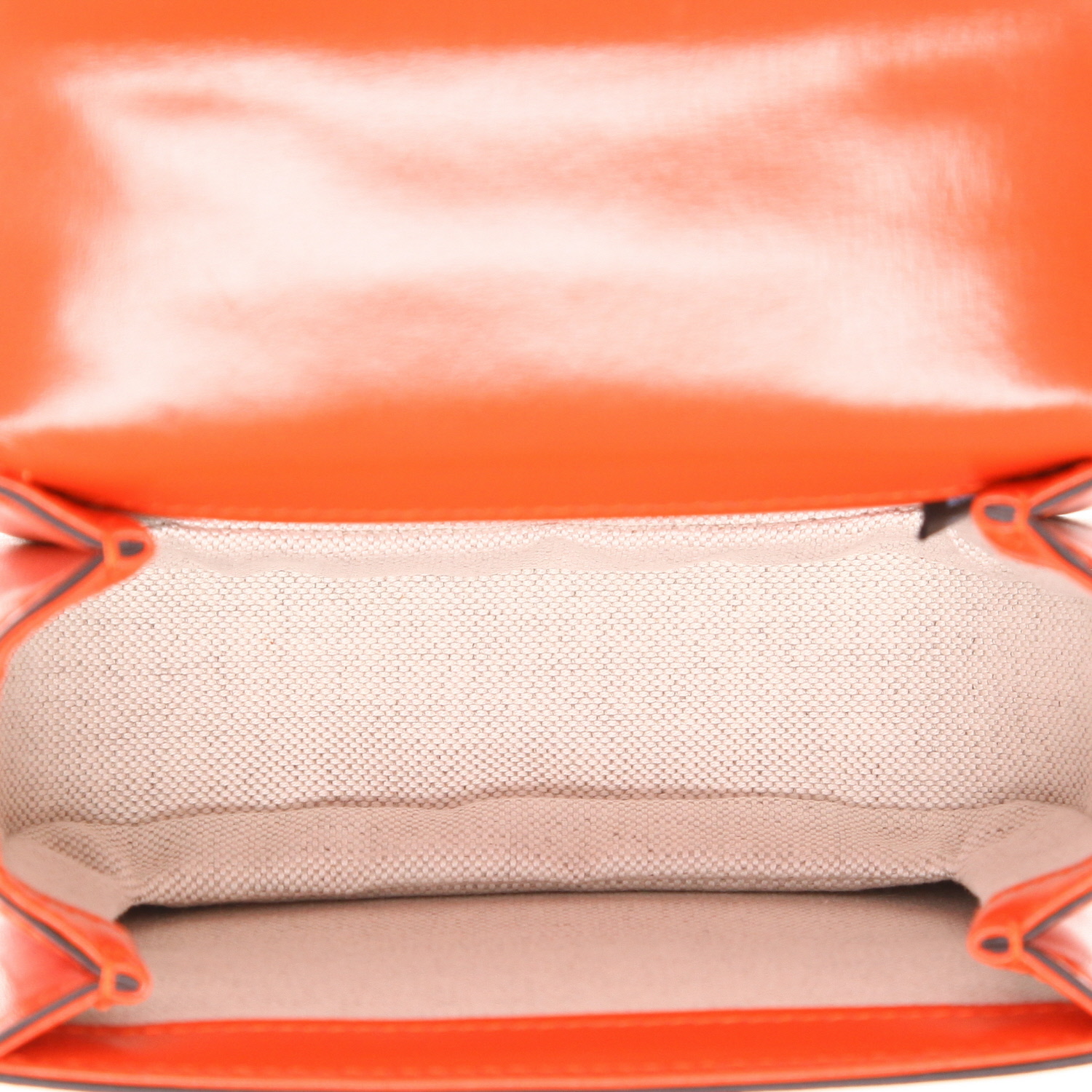 Gucci  Bamboo mini  shoulder bag  in orange smooth leather  and bamboo - Detail D3