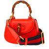 Gucci  Bamboo mini  shoulder bag  in orange smooth leather  and bamboo - Detail D4 thumbnail