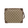 Bolso bandolera Gucci   en tejido "sûpreme GG" beige y cuero marrón - Detail D4 thumbnail