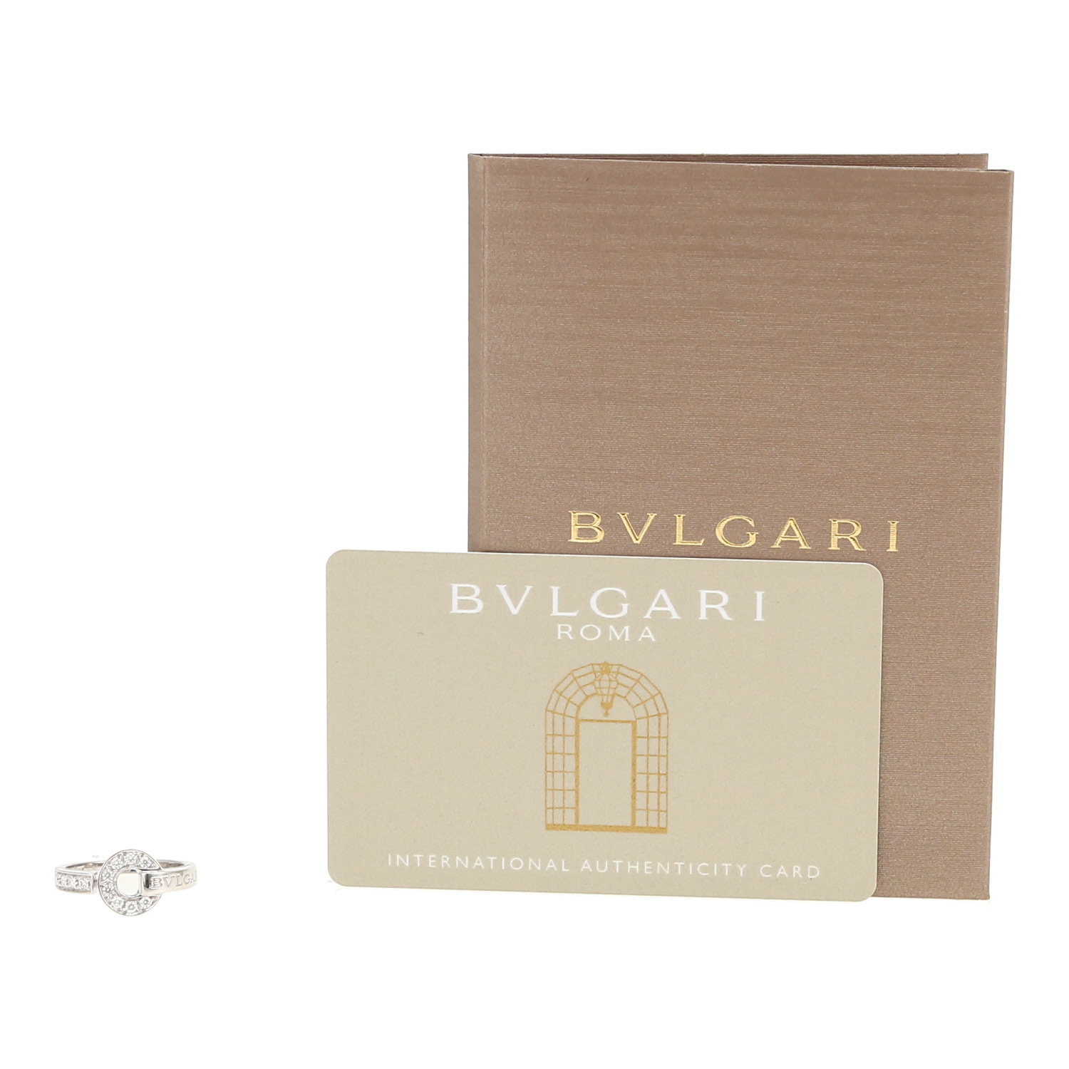 Anello girevole Bulgari Bulgari Bulgari in oro bianco e diamanti - Detail D2