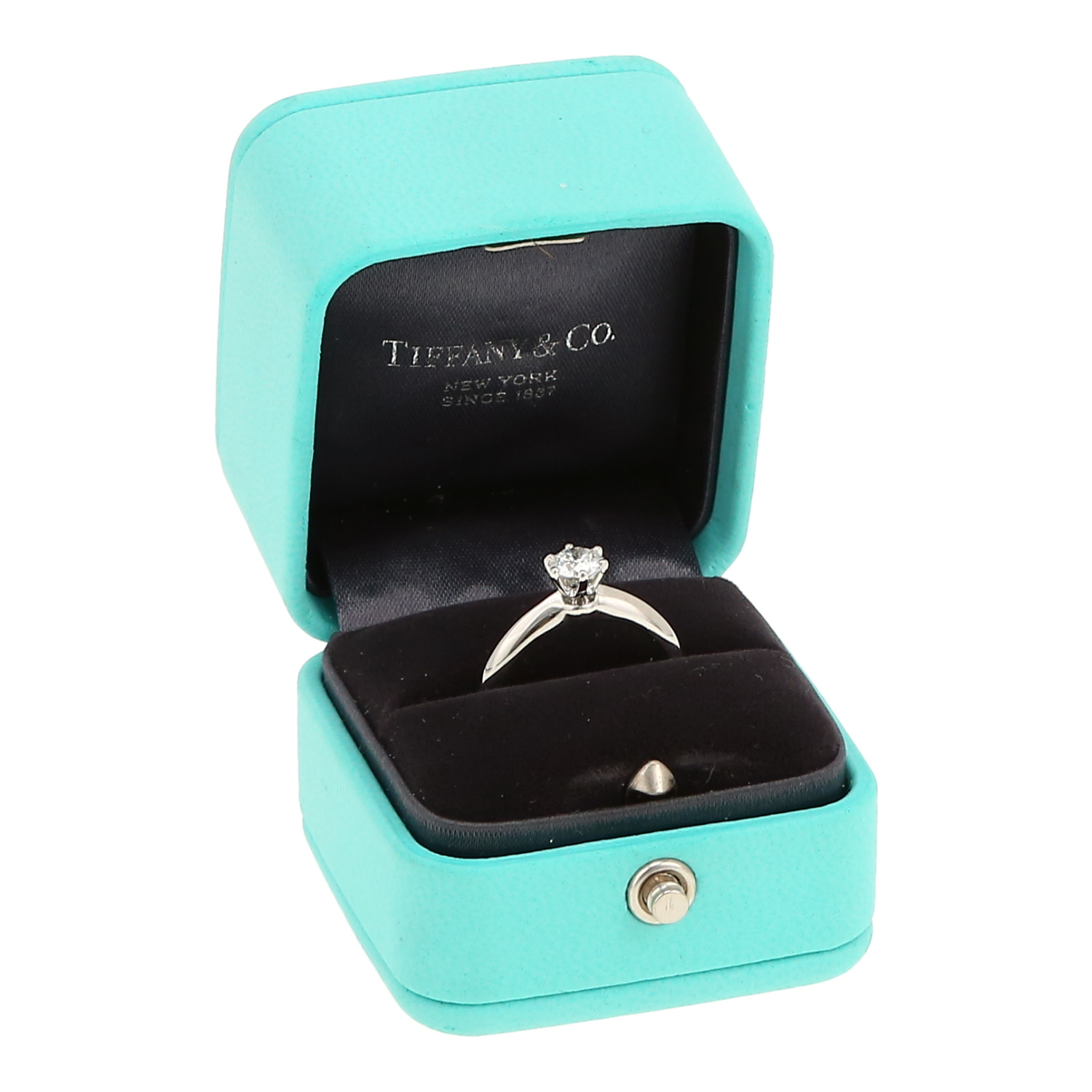 Tiffany & Co Setting solitaire ring in platinium and diamond - Detail D2