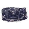 Pochette Hermès  Pochette Fourbi in twill di seta blu e pelle Barenia marrone - Detail D1 thumbnail