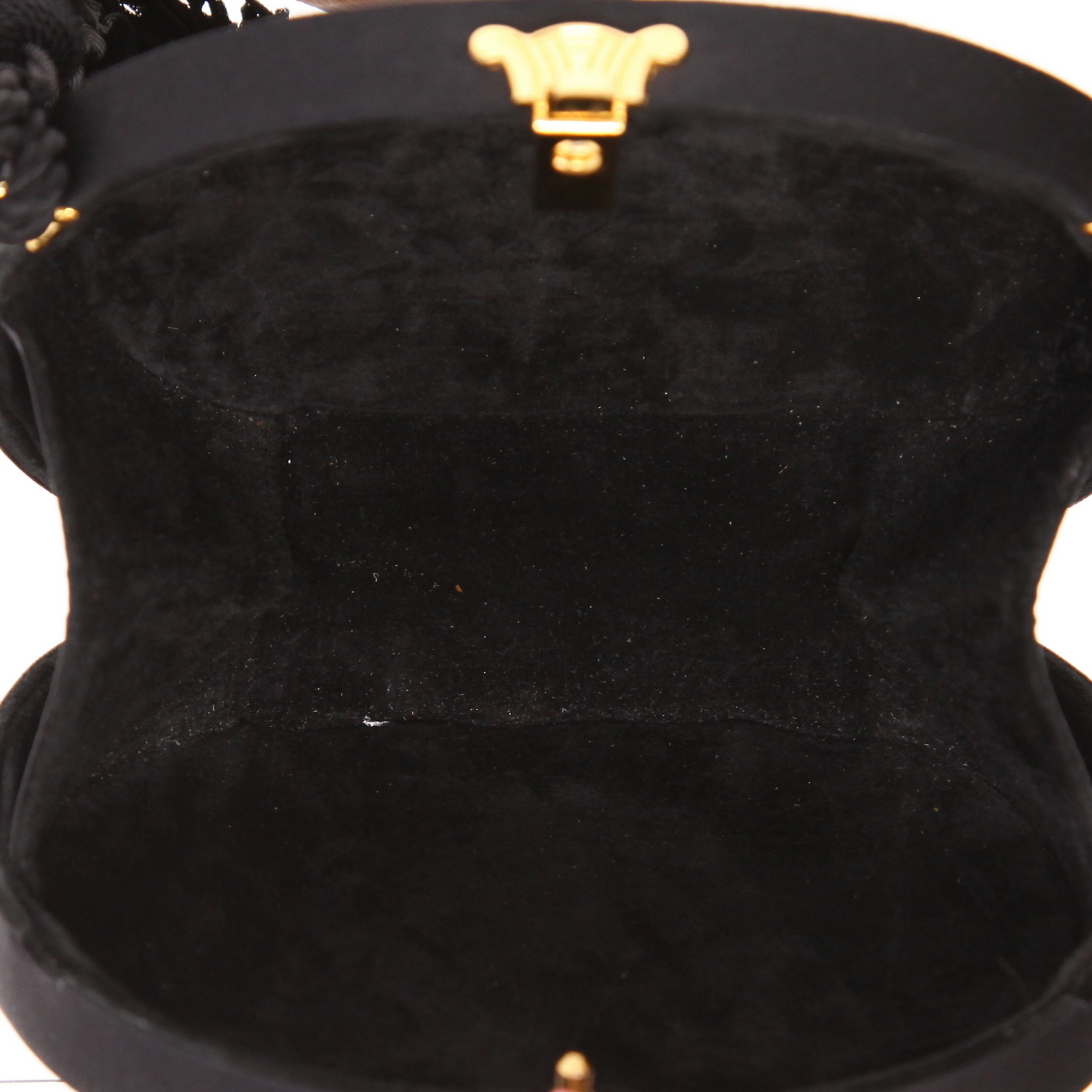 Sac bandoulière Celine en velours noir - Detail D3