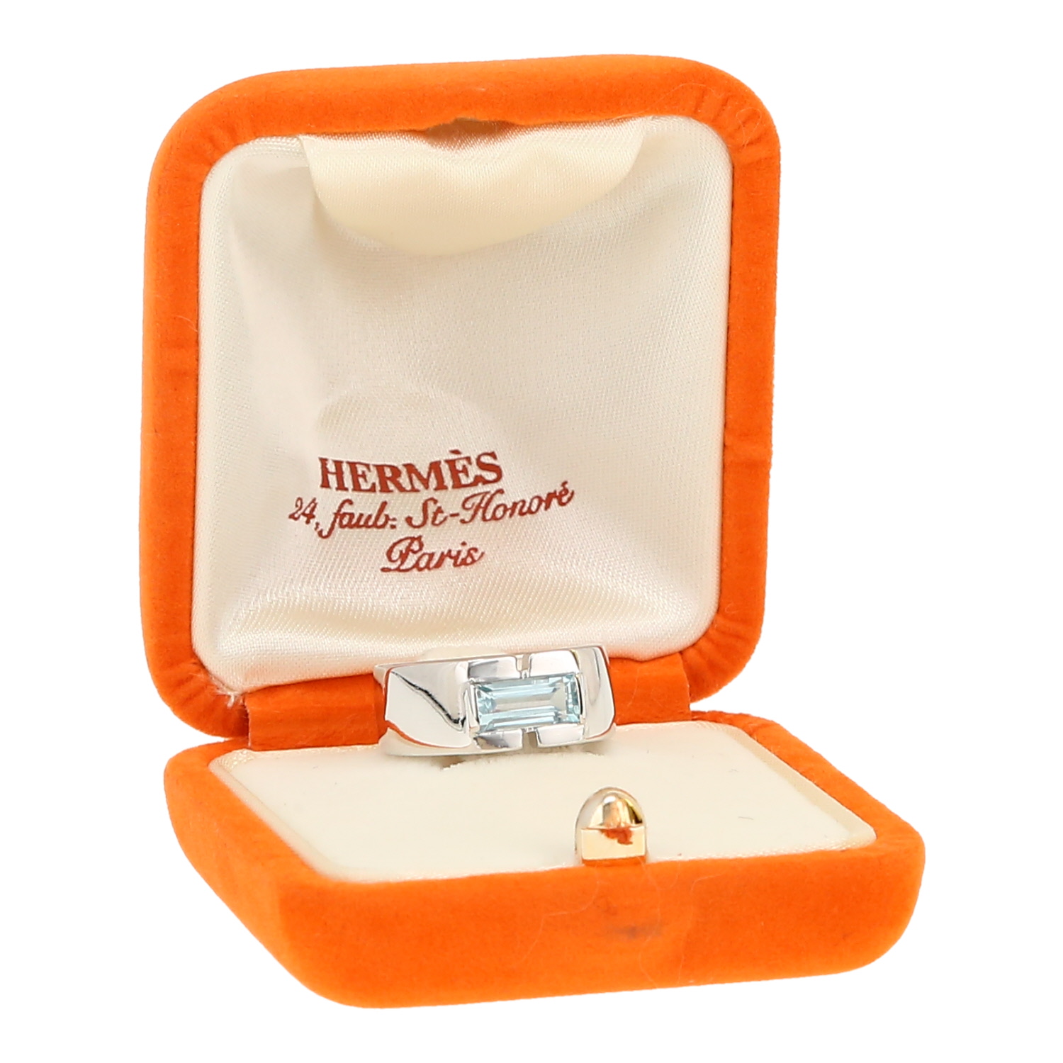 Bague HERMES 'Corozoserie' Plaqué Or - Taille US 4,9 (Taille JP 9) - Occasion état Correct
