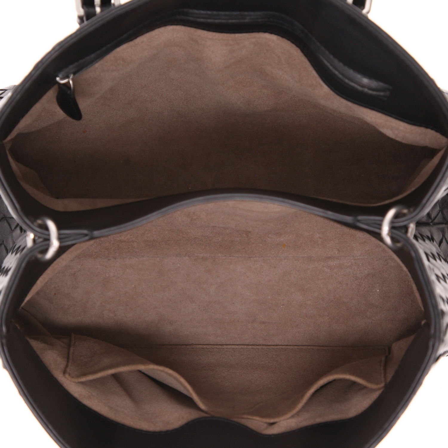 Borsa Bottega Veneta  Roma modello piccolo  in pelle intrecciata nera - Detail D3