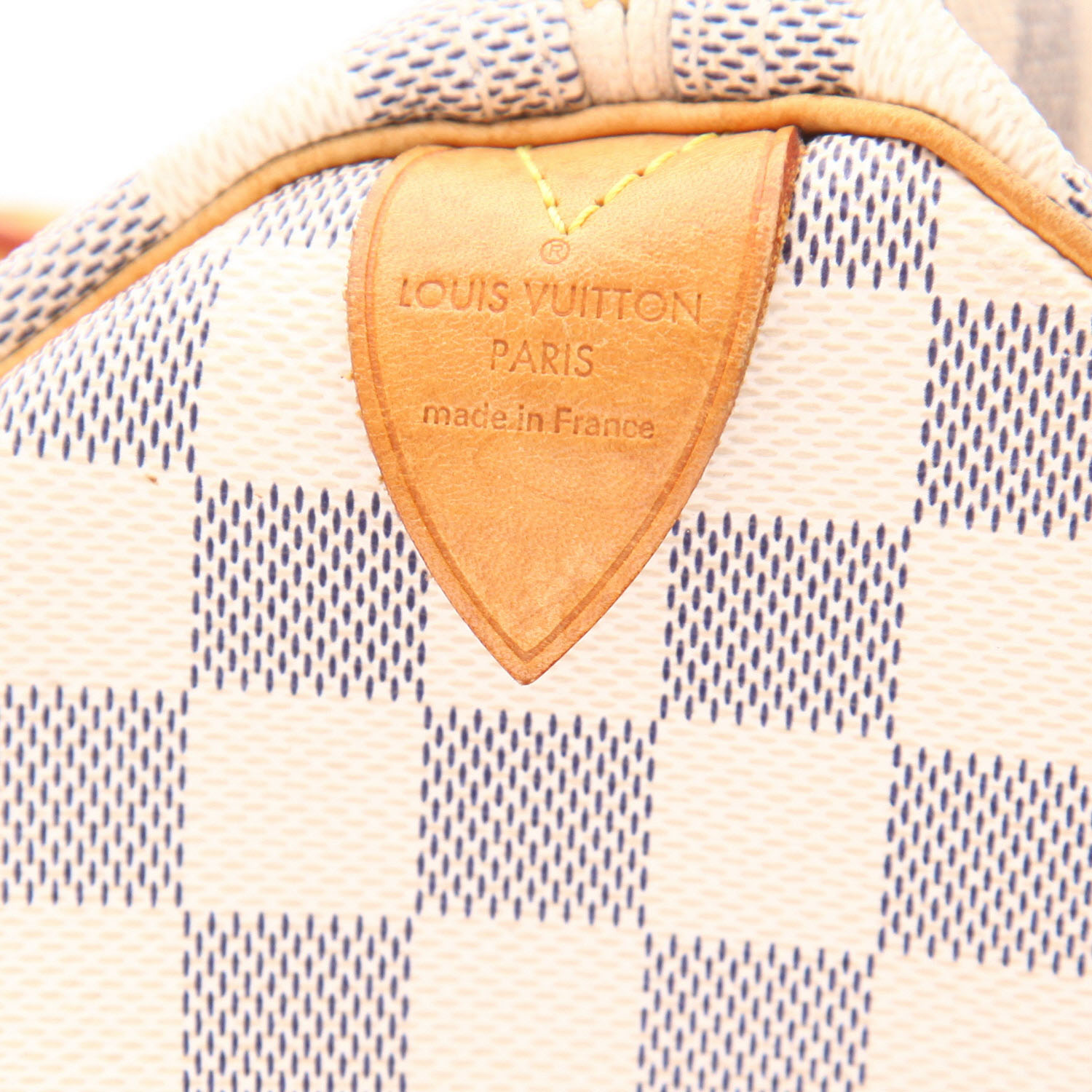 Sac à main Louis Vuitton  Speedy 30 en toile damier azur et cuir naturel - Detail D2