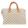 Borsa Louis Vuitton  Speedy 30 in tela a scacchi azzurro e pelle naturale - Detail D4 thumbnail