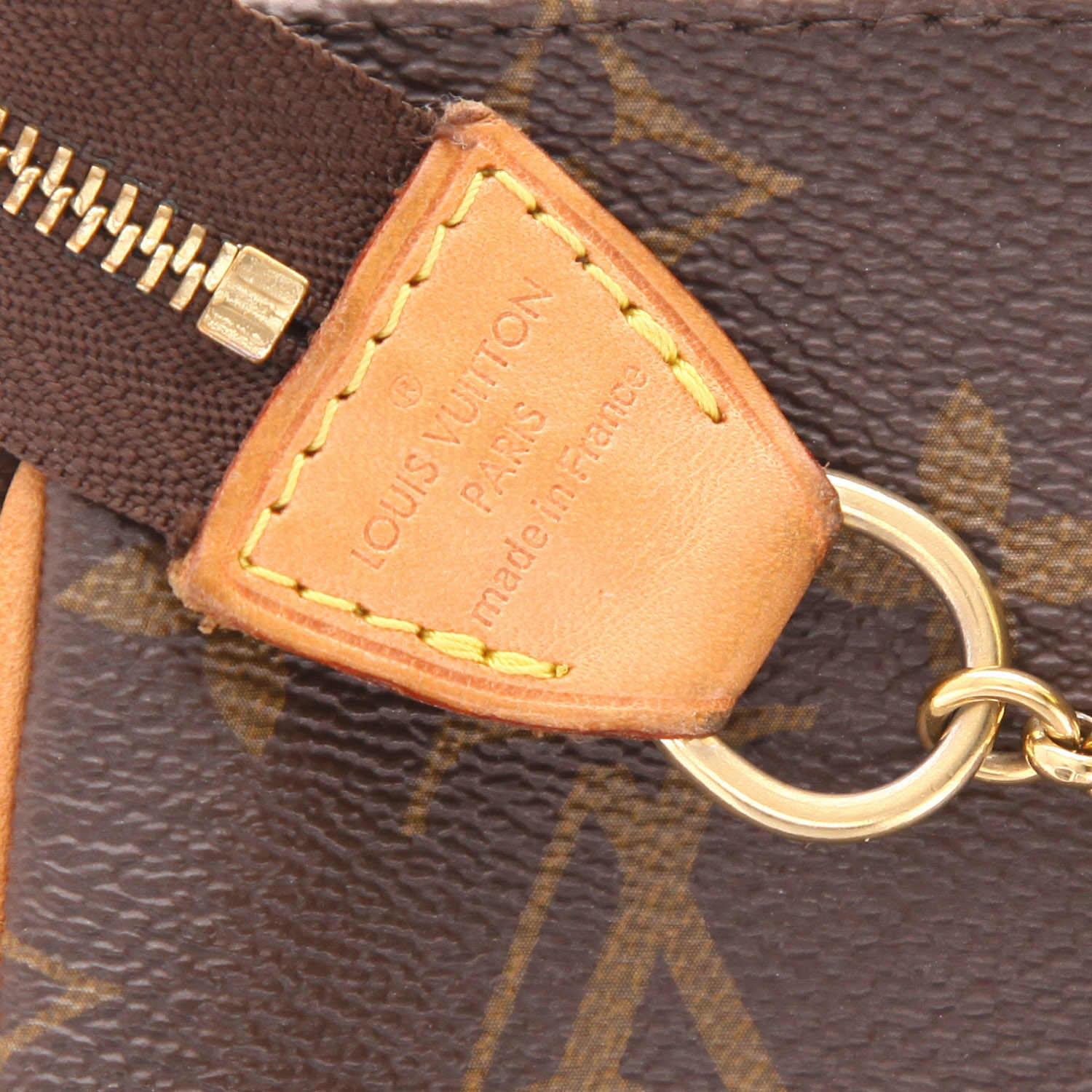 Sac/pochette Louis Vuitton  Eva en toile monogram marron et cuir naturel - Detail D2