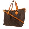 Bolso de mano Louis Vuitton  Palermo en lona Monogram marrón y cuero natural - 00pp thumbnail