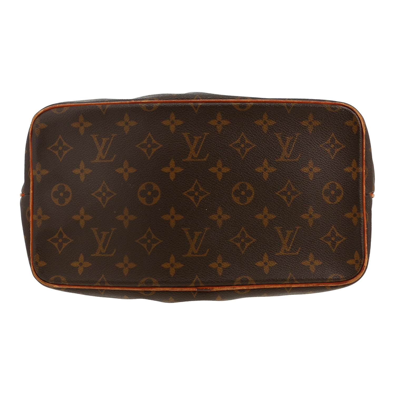 Sac à main Louis Vuitton  Palermo en toile monogram marron et cuir naturel - Detail D1