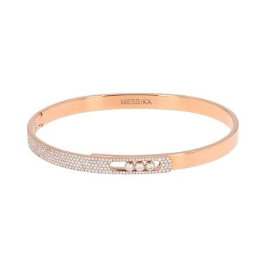 Brazalete Messika Move Noa de oro rosa y diamantes