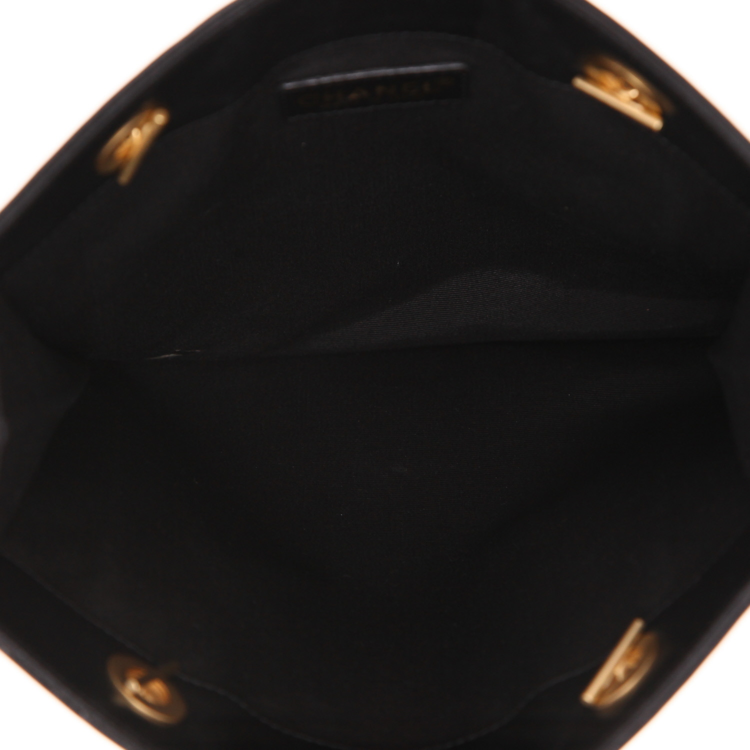 Bolso de mano Chanel Vintage en lona negra y cuero negro - Detail D3