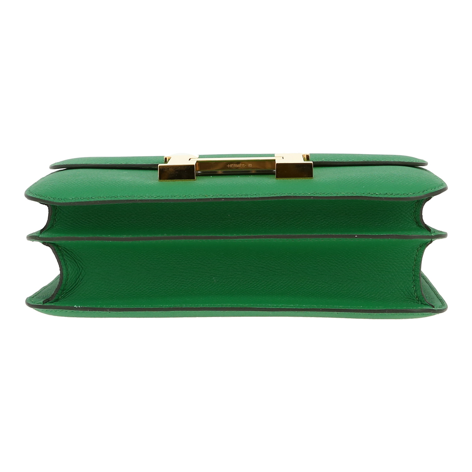 Bolso de mano Hermès  Constance en cuero epsom Vert Cactus - Detail D1