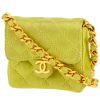 Borsa Chanel  Timeless super mini  in raso verde - 00pp thumbnail