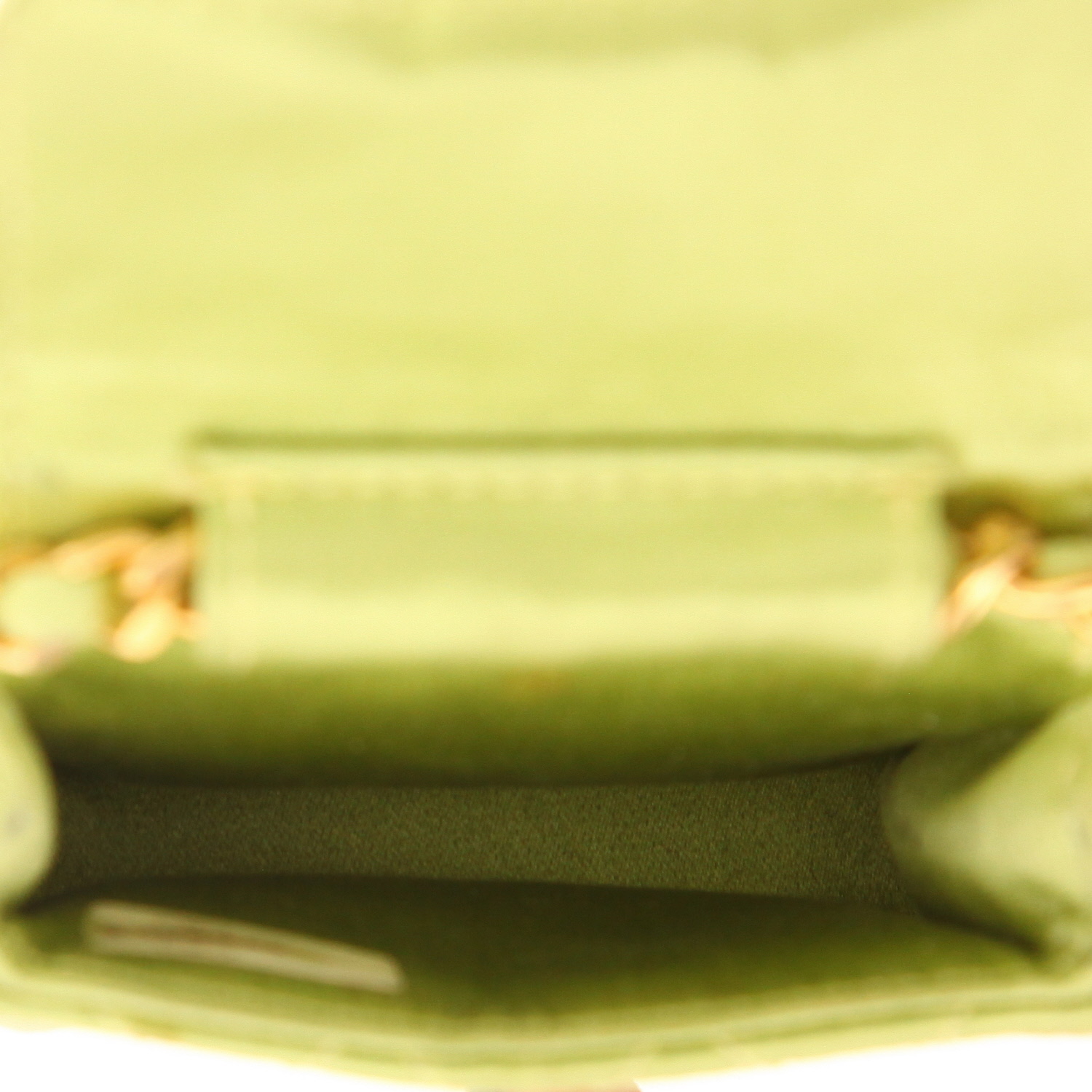 Borsa Chanel  Timeless super mini  in raso verde - Detail D3