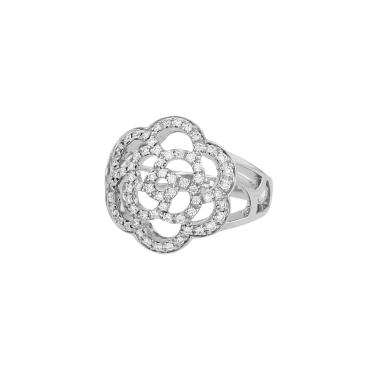 Bague Chanel Camélia Fil en or blanc et diamants