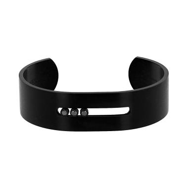 Brazalete Messika Move de titanio y diamantes negro