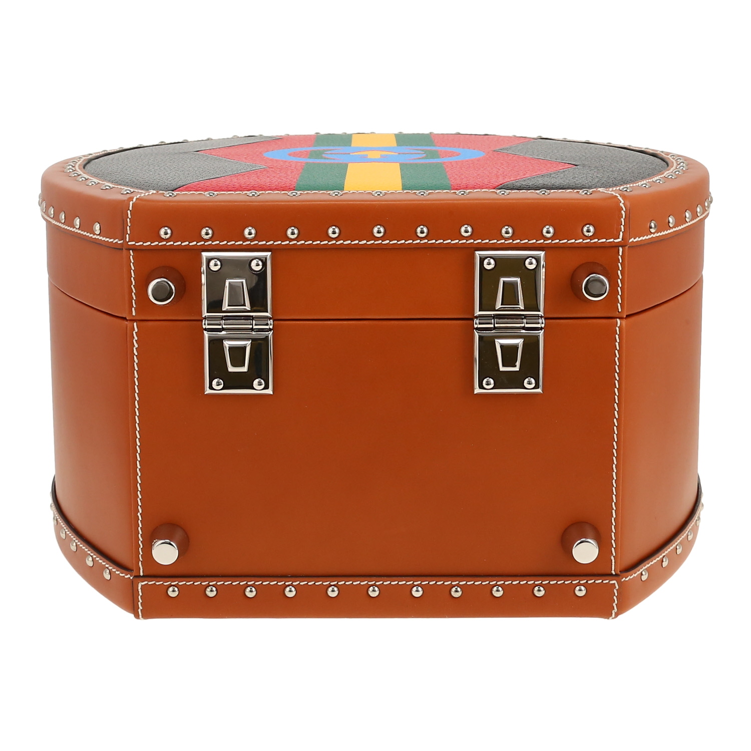 Cappelliera Gucci   in pelle marrone e multicolore - Detail D1